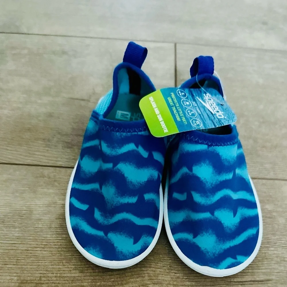 Speedo Toddler Boys Splash And Sun Bootie Scuba Blue Water Shoes size medium new